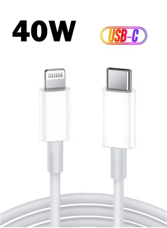 Manningwang 40W USB C to Lightning Cable 1M iPhone Fast Charger Cable USB-C Power Delivery Charging Cord for iPhone 14/13/12/11/XS/XR/X/8/iPad - Image 1